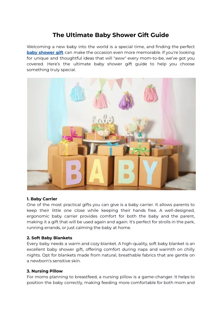 PPT - The Ultimate Baby Shower Gift Guide PowerPoint Presentation, free download - ID:13621659