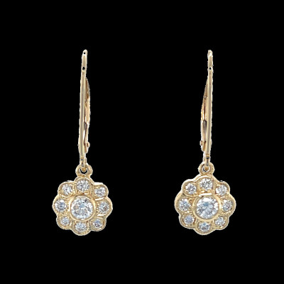 Antique-Inspired Diamond Daisy Cluster Earrings in Timeless Yellow Gold Profile Picture